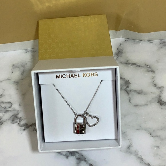 Michael Kors Jewelry - NWT Michael Kors Lock and Crystal Heart  necklace